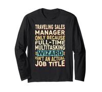 Wizard Job Title Quote - Funny Traveling Sales Manager Manga Larga