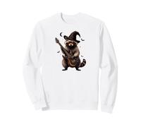 Wizard Raccoon Guitarist Halloween Music Sudadera