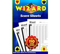 Wizard Score Sheets: Juego de cartas de mago - 6 tarjetas de tamaño pequeño de 9 pulgadas para anotar puntuaciones