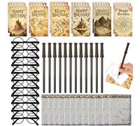 Wizard Stationery Party Regalos con 12 Bolsas de Regalo, 12 Lápices Magic Wands, 12 cuadernos, 12 Frascos de Marco para Brujas Cumpleaños Fiesta Favors Goodie Bag Fillers School Recompensas Set