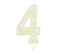 Wizard Velas Cumpleaños Numeros 4, Decoracion Cumpleaños Magic School 4 Añs, Velas Cumpleaños Originales,Decoracion Tartas Cumpleaños, Vela Cumpleaños Wizard School Cake Topper Niñas Chico