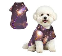 Wizard Wand Sparkle M - Camisa hawaiana para perros pequeños, bonito traje de playa de verano para cachorros, ropa de gato suave y transpirable con botones