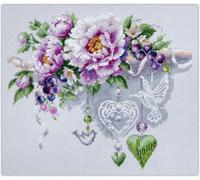 Wizardi - Kit de punto de cruz contado - Decoración floral 70-05 Aguja mágica