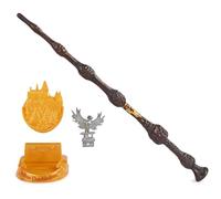 Wizarding World Harry Potter, varita mágica de coleccionista Albus Dumbledore de 12 pulgadas con soporte e icono fundido a presión, serie Magical Creatures