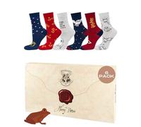 Wizarding World Harry Potter Calcetines Hombre Regalos Originales Para Mujer 6 Pares 35-40 Sobre 6 Pares