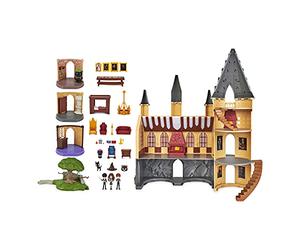Wizarding World, Magical Minis Deluxe Hogwarts Castle exclusivo de Amazon con 3 escenarios de clase, 22 accesorios, 3 figuras, luces y sonidos