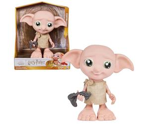 Wizarding World - Muñeco interactivo Dobby Elfo Harry Potter de 21,6 cm con calcetín y más de 30 sonidos y frases - Harry Potter Regalos - Juguetes Niños 6 años +
