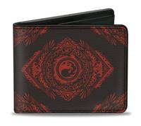 Wizards of the Coast - Cartera plegable con billetera estándar y ranuras para tarjetas, Magic the Gathering Planeswalker Mountain Mana Traits color negro, cuero vegano, negro, 4 x 3.5 pulgadas, casual