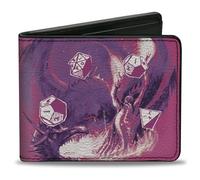 Wizards of the Coast - Cartera plegable, Dungeons and Dragons Roll High o Die Rosas, Morados Negro, Cuero Vegano, Rosa, 10.16 cm x 8.9 cm, Casual