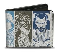 Wizards of the Coast - Cartera plegable, Magic the Gathering Planeswalkers Pose Blocks multicolor, cuero vegano, Blanco, 4.0" x 3.5", Casual