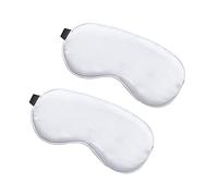 WIZBIOTECH Máscara de noche con bloqueo de luz, 100% respetuosa con la piel, de seda, sin olor, con correa ajustable, 2 unidades, para hombres, mujeres y niños, color blanco