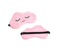 WIZBIOTECH Máscara de noche con bloqueo de luz, 100% respetuosa con la piel, de seda, sin olor, con correa ajustable, para hombres, mujeres y niños, color rosa