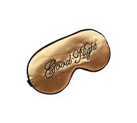 WIZBIOTECH Máscara para dormir, máscara de ojos 100% natural de buena noche con banda ajustable, bloquea la luz con protección de los ojos para dormir - Oro y negro