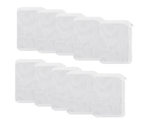 WizeFolk 10 bolsas filtrantes de malla para acuario, 11 x 7 cm, bolsas filtrantes reutilizables de nailon con cremallera de plástico, para resinas extra finas, filtro de carbón activado (blanco)