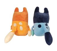 wiztex Juego de juguetes para perros de peluche, dúo de peluche suave con relleno de algodón PP, bonitos personajes azules y naranjas, regalo acogedor para niños, niños pequeños y coleccionistas