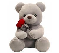 wiztex Oso Peluche - Adorable Osito Peluche para cumpleaños, Navidad y San Valentín | Osito de Peluche, Juguete de Regalo para niños (Grey Teddy Bear)