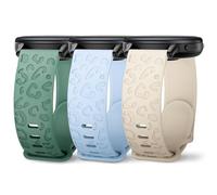 Wizvv Leopard Engraving Bracelet - Compatible con Garmin Venu 2S / Vivoactive 4S / Venu 3S / Forerunner 265S, Venu/Venu Sq/Forerunner 55/Vivoactive 5, Venu 2/3/Vivoactive 4