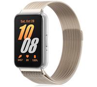 Wizvv Pulsera para Samsung Galaxy Fit 3, acero inoxidable malla metal correa de reloj compatible con Samsung Galaxy Fit 3 SM-R390 para hombre y mujer, 140 mm tot 203 mm, Acero inoxidable