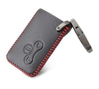 WJBABJ Cubierta de Llave de Coche Tarjeta Inteligente de Cuero de la Llave de la Llave de la Llave del automóvil del Cuero de 3 Botones para Renault Clio Logan Megane 2 3 Koleos Scenic