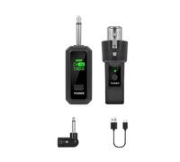 WJDXBNS Adaptador de micrófono UHF de 6,35 mm de UHF - Micrófono de 6,35 mm con cable con el transmisor XLR y receptor para el convertidor de micrófono inalámbrico para micrófono dinámico guitarra