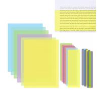 Wjelet 15 tiras de superposición de dislexia para dislexia de color, tiras de resaltado de superposición de lectura para reducir el estrés visual para estudiantes y adultos con TDAH y síndrome de