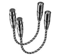 Wjelet 2 cables Xlr de 0,3 m, cables XLR equilibrados de 3 pines macho a hembra, cable de micrófono trenzado de nailon para altavoz mezclador de grabación de estudio, altavoz y equipo de audio en vivo