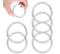 Wjelet 6 mosquetones redondos de 60 mm OD 50 mm ID, mosquetón redondo grande, anillo de mosquetón de acero inoxidable, anillo redondo multiusos para bolso de mano, manualidades, llavero, correa de