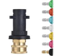 Wjelet Adaptador de pistola de lavado a presión, conector hembra de conexión rápida de 1/4 pulgadas con 7 boquillas de lavado a presión, compatible con lavadora de alta presión Karcher K, K2, K3, K4