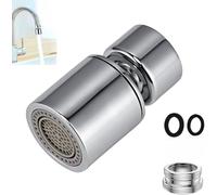 Wjelet Cabezal rociador de grifo de cocina, aireador de grifo giratorio de 360°, rociador fuerte de doble función, ahorro de agua, extensor de grifo, adaptador universal M24/M22