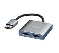 WJESOG DisplayPort a Dual HDMI con Resolución Dual 4K@60Hz, Concentrador de DP a 2 HDMI, Transmisión Multisecuencia para Sistemas Windows y Mac