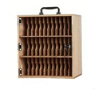 WJFTODAY Armario de Madera para teléfono móvil con Llaves y cerraduras Independientes, caalmacenamiento de Pared para Oficina, Aula y Gimnasio (29,5 x 21 x 32,4 cm), Seguro para Dispositivos móviles.