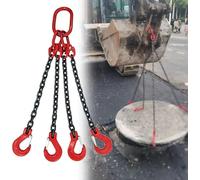 WJFTODAY Cadena de elevación de 4 Puntos de Alta Resistencia con Correa de Seguridad para de Motor, Equipos de elevación Pesada, Accesorio Duradero para polipastos de Cadena, Soporte de Carga Seguro.