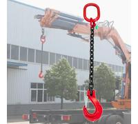 WJFTODAY Cadenas de elevación de Acero G80 de Alta Resistencia con Ganchos - Capacidad deeslinga de Cadena de una Sola Pata para Motores, Ideal para la construcción Comercial y la elevación en Obras.