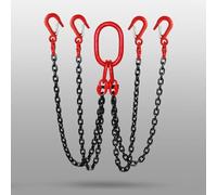 WJFTODAY Cadenas de elevación de Alta Resistencia con Ganchos - Eslingas de 4 ramales de ión Industrial y manipulación de mercancías Pesadas - Cadena de elevación de Motores con Ganchos autoblocantes