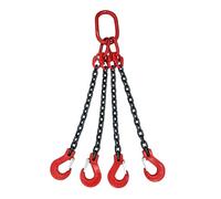 WJFTODAY Cadenas de elevación, Eslinga de Cadena G80 de 4 ramales Personalizable de 2 Tono duraderas para grúas, Equipo de elevación de Alta Resistencia de 118 Pulgadas/3 m/9,8 pies, Larga Vida útil.