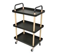 WJFTODAY Carrito de Cocina con Ruedas, Cuadrado, de Acero al Carbono, para Sala de Estar ito de Cocina con Ruedas, Cuadrado, de Acero al Carbono, para Sala de Estar y hogar (Negro, 53,5 x 36 x 85 cm)
