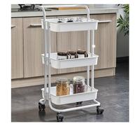 WJFTODAY Carrito de Cocina para Frutas y Verduras, Soporte para refrigerios con Ruedas, EE Multifuncional para Bebidas, Dulces, Juguetes, artículos pequeños, Estante para supermercados (Color Blanco)