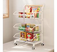 WJFTODAY Carritos utilitarios con Ruedas, Carrito para refrigerios, Cesta para Frutas y v Cocina, baño y Sala de Estar, Estante para refrigerios de 3, 4 y 5 Niveles (Color: Blanco, tamaño: 3 Niveles)