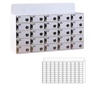 WJFTODAY Casillero de acrílico Blanco para Guardar teléfonos móviles, con múltiples ranur móviles, con múltiples Ranuras y Llave Individual, de Gran Capacidad, para empleados de fábrica (100 Ranuras)