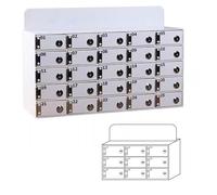 WJFTODAY Casillero de acrílico Blanco para Guardar teléfonos móviles, con múltiples ranuros móviles, con múltiples Ranuras y Llave Individual, de Gran Capacidad, para empleados de fábrica (9 Ranuras)