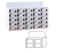 WJFTODAY Casillero de acrílico Blanco para Guardar teléfonos móviles, con múltiples ranuros móviles, con múltiples Ranuras y Llave Individual, de Gran Capacidad, para empleados de fábrica (4 Ranuras)