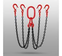 WJFTODAY Eslinga de Cadena de 4 vías de Alta Resistencia, 4,7 toneladas (10361 Libras), ces de Longitud, Gancho autoblocante: Resistencia Industrial para la manipulación fiable de mercancías Pesadas.