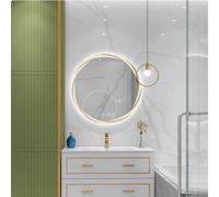 WJFTODAY Espejo de baño LED Inteligente - Espejo de tocador antivaho de 3 Colores, diseñode 3 Colores, diseño Redondo de 60 x 60 cm con Brillo Ajustable para una decoración Moderna y baños Elegantes.
