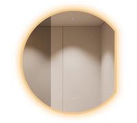 WJFTODAY Espejo de baño LED semicircular, Espejo de Maquillaje Irregular con 3 Opciones d de Color, 50 cm de Largo x 45 cm de Ancho - Elegante Espejo de tocador LED de Pared para decoración del hogar