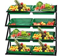 WJFTODAY Estante de exhibición de Frutas y Verduras de supermercado de 4/5 Niveles, con 8despensa, Tiendas de conveniencia y Cocina, Organizador de Gran Capacidad para refrigerios (tamaño: 4 Niveles)
