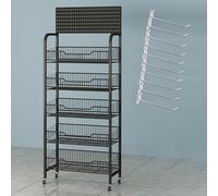 WJFTODAY Estante de exhibición para Tiendas minoristas, Carrito Organizador de refrigerionizador de refrigerios, Estante rodante de 3 Niveles para Dulces, Alimentos enlatados, Papas Fritas y Bebidas.