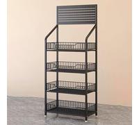 WJFTODAY Estante de supermercado con Ganchos, Expositor para refrigerios, Bebidas, latas xpositor para refrigerios, Bebidas, latas y Juguetes, Organizador Comercial Independiente de Metal (4 Niveles)