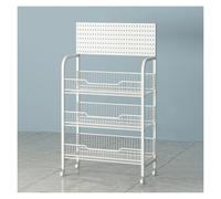 WJFTODAY Estante de supermercado de 3, 4 y 5 Niveles para Aperitivos, Organizador de bebiara Cocina, Carrito de Almacenamiento de Alambre metálico (3 Niveles, Blanco, 60 x 27 cm/23,6 x 10,6 Pulgadas)