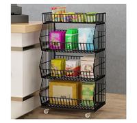 WJFTODAY Estante Grande de 4 Niveles para Snacks de supermercado, Expositor Comercial par de supermercado, Expositor Comercial para Patatas Fritas, Bebidas, latas y Juguetes (Negro, 60 x 45 x 110 cm)