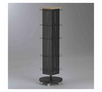 WJFTODAY Estante Grande para Aperitivos de supermercado con Rueda Universal, Soporte móvitas Que Ahorra Espacio para la despensa, Estante Giratorio de 360° para Dulces con Ganchos (Negro, 60 Ganchos)